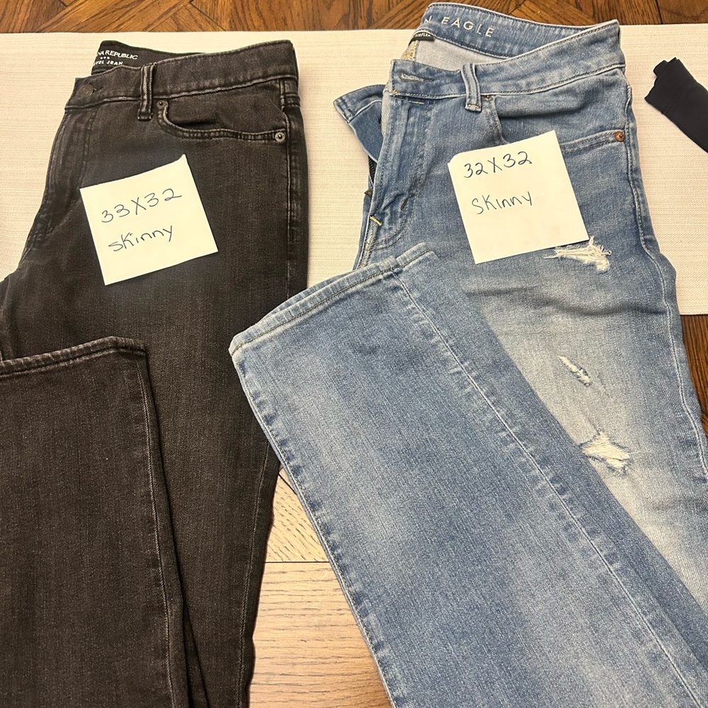 Mendy American Eagle Outfitters Black and Light Blue Skinny Jeans